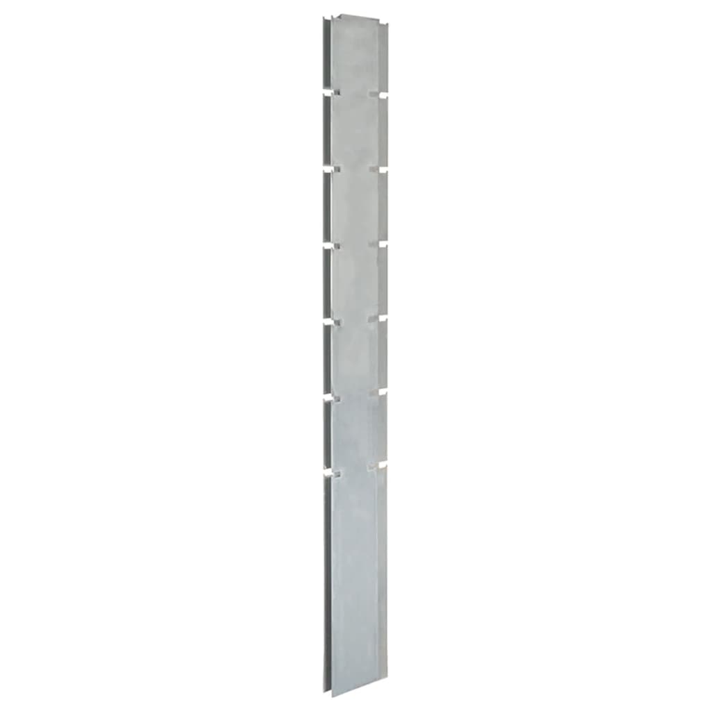 vidaXL Postes de vedação jardim 20 pcs 180 cm aço galvanizado prateado