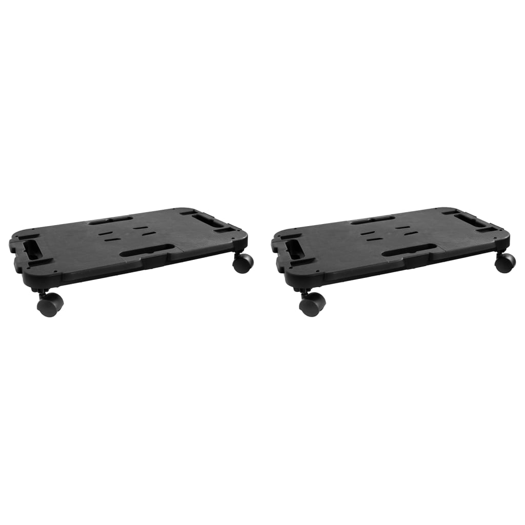 vidaXL Carrinhos de transporte 2 pcs 200 kg polipropileno preto