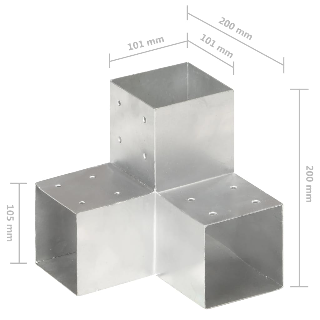 vidaXL Base para poste em forma de Y 101x101 mm metal galvanizado