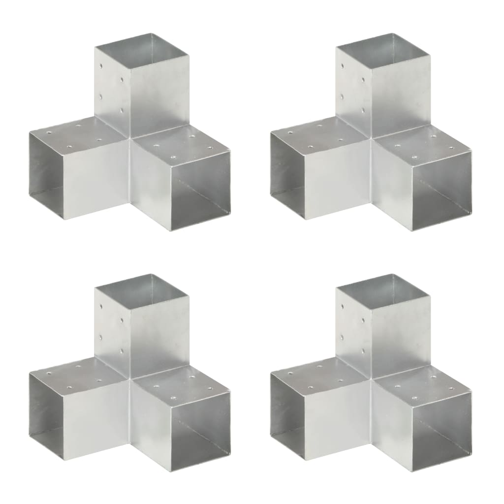 vidaXL Bases para poste em forma de Y 4 pcs 91x91 mm metal galvanizado