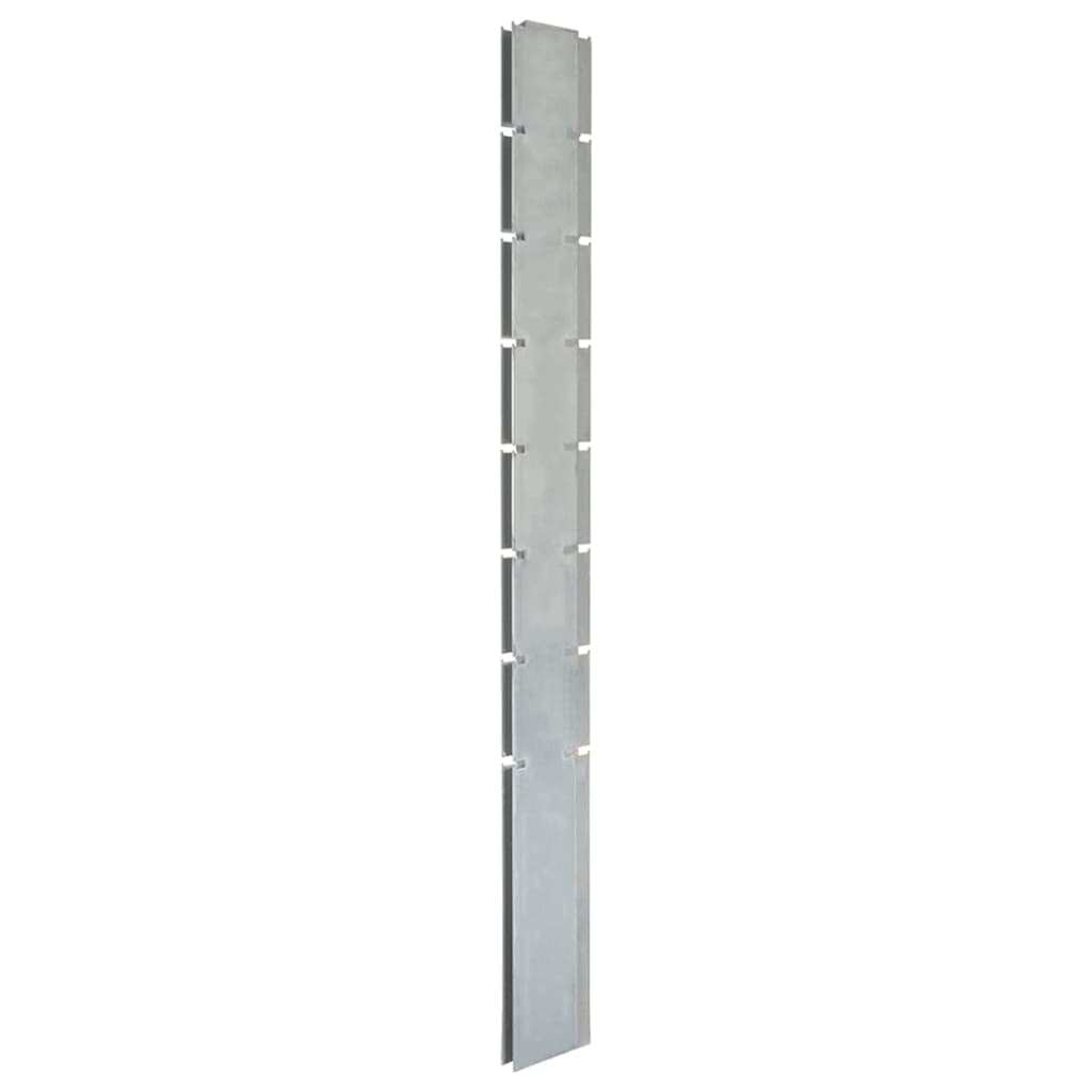 vidaXL Postes de vedação jardim 10 pcs 200 cm aço galvanizado prateado