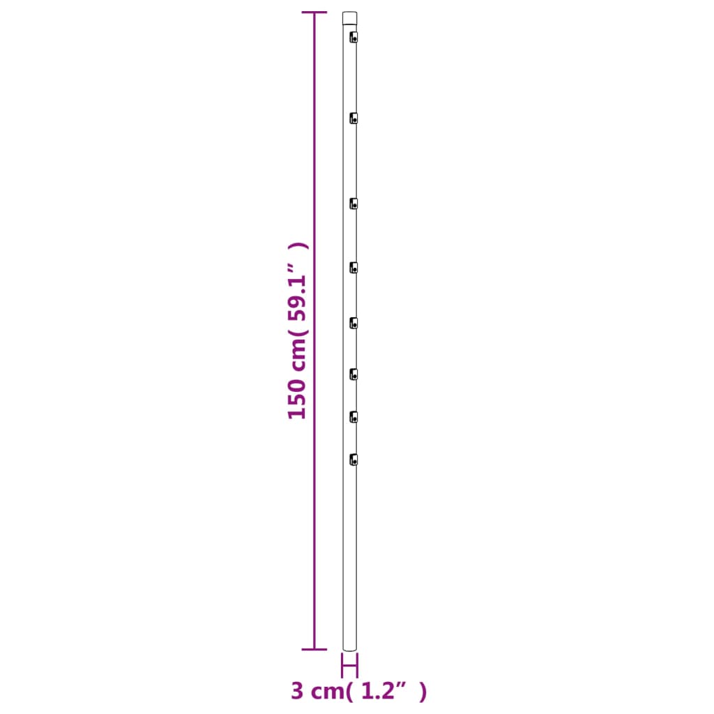 vidaXL Postes de vedação 15 pcs 150 cm aço galvanizado prateado