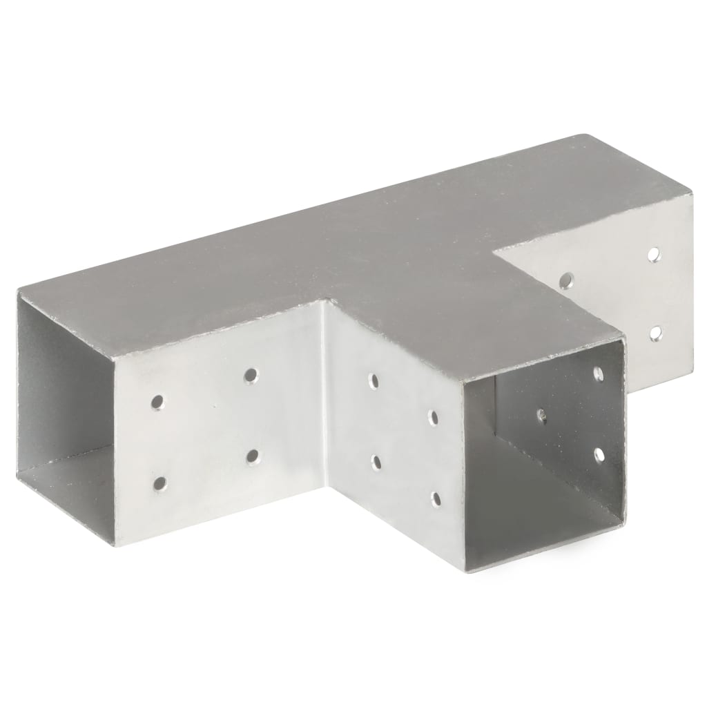 vidaXL Bases para poste em forma de T 4 pcs 81x81 mm metal galvanizado