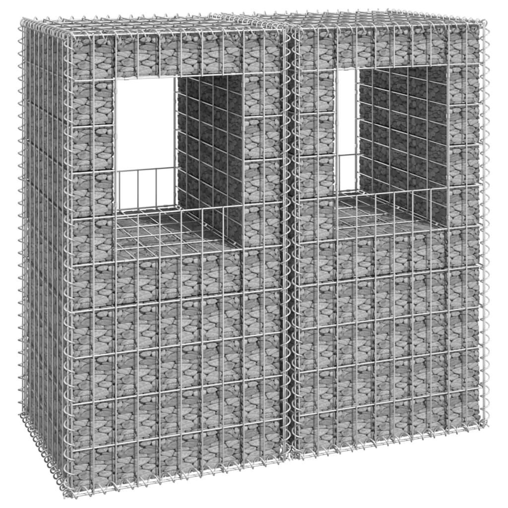 vidaXL Postes/cestos gabião 2 pcs 50x50x100 cm ferro