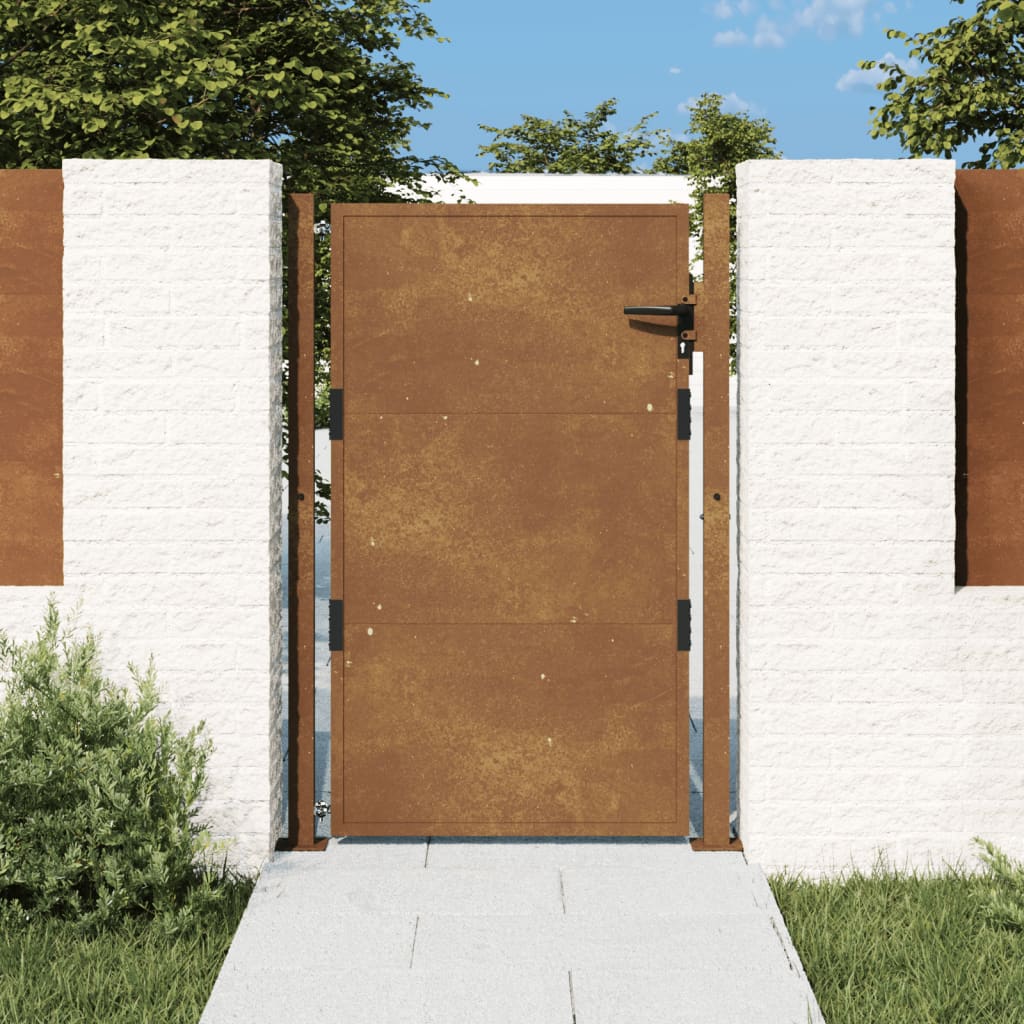 vidaXL Portão de jardim 105x130 cm aço corten