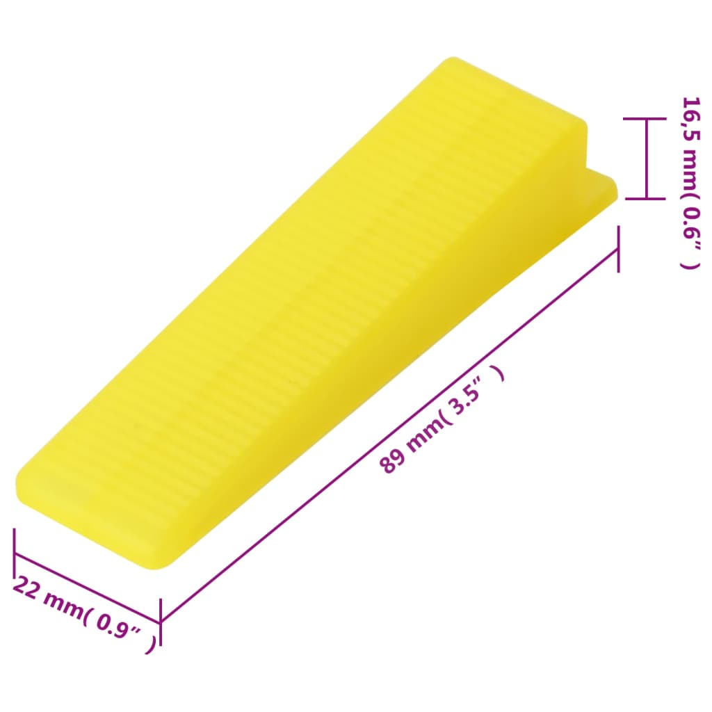 vidaXL Sistema nivelação ladrilhos 500 cunhas 2500 niveladores 1,5 mm