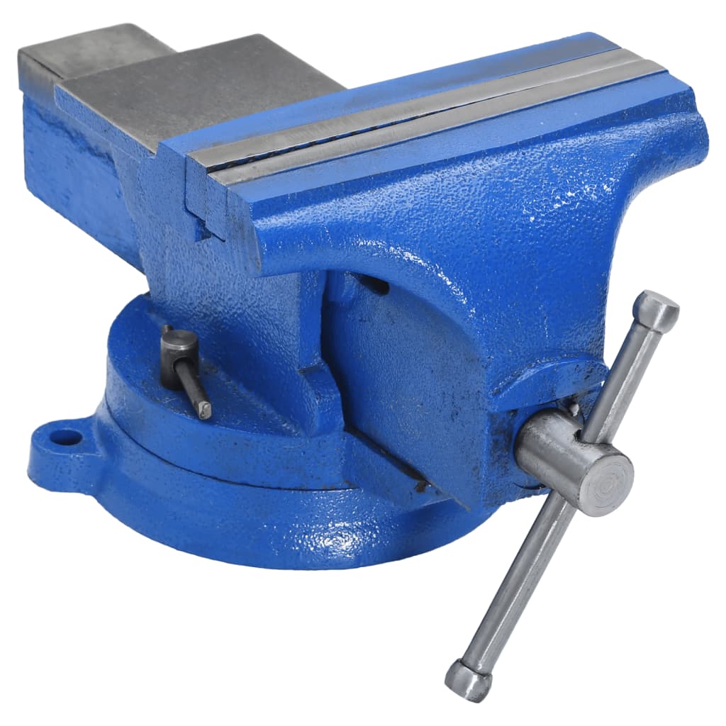 vidaXL Torno para bancada 125 mm ferro fundido azul