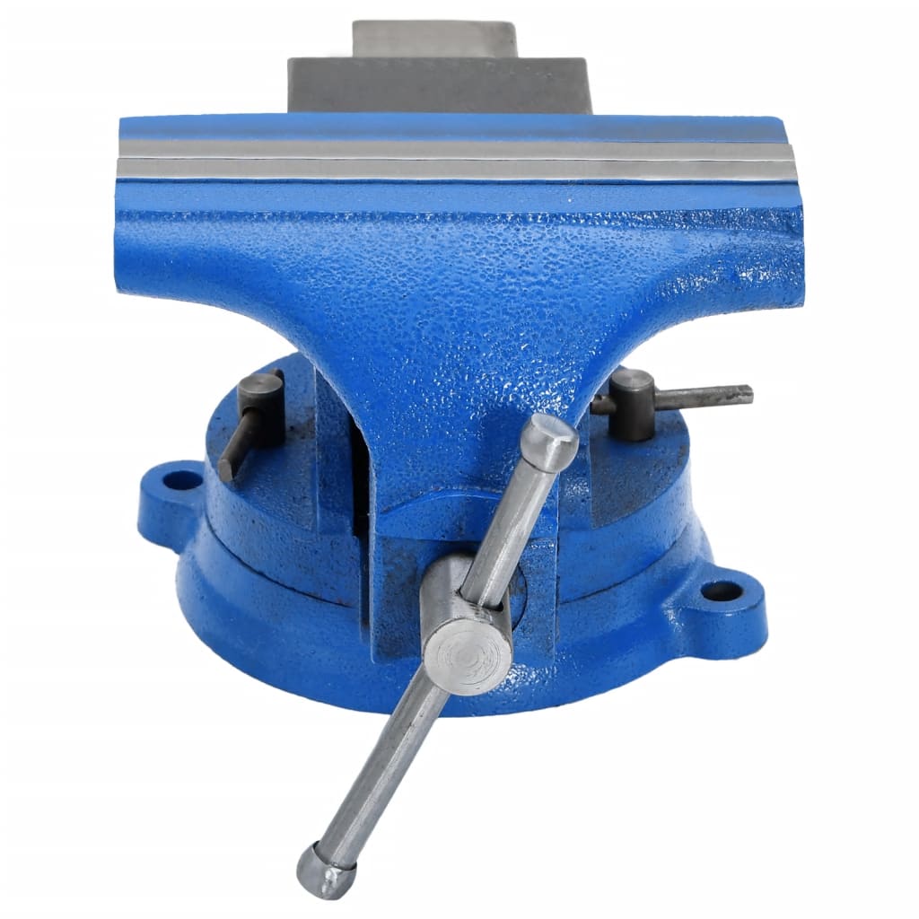 vidaXL Torno para bancada 125 mm ferro fundido azul