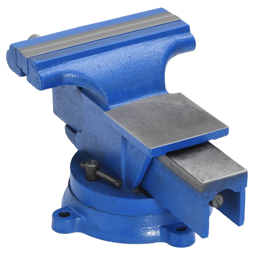 vidaXL Torno para bancada 125 mm ferro fundido azul