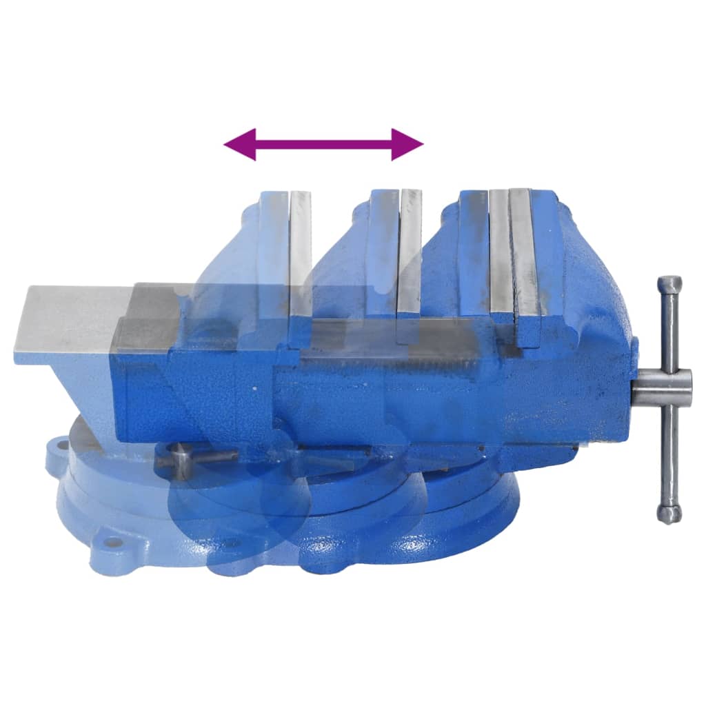 vidaXL Torno para bancada 125 mm ferro fundido azul