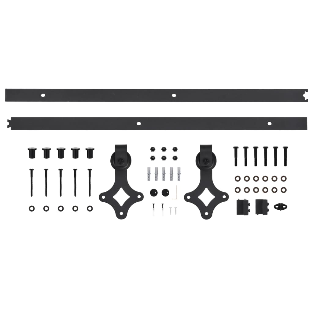 vidaXL Kit de ferragens para porta deslizante SKIEN 183 cm aço preto