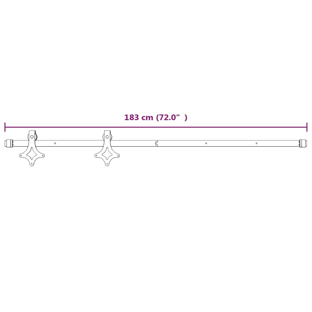 vidaXL Kit de ferragens para porta deslizante 183 cm aço branco