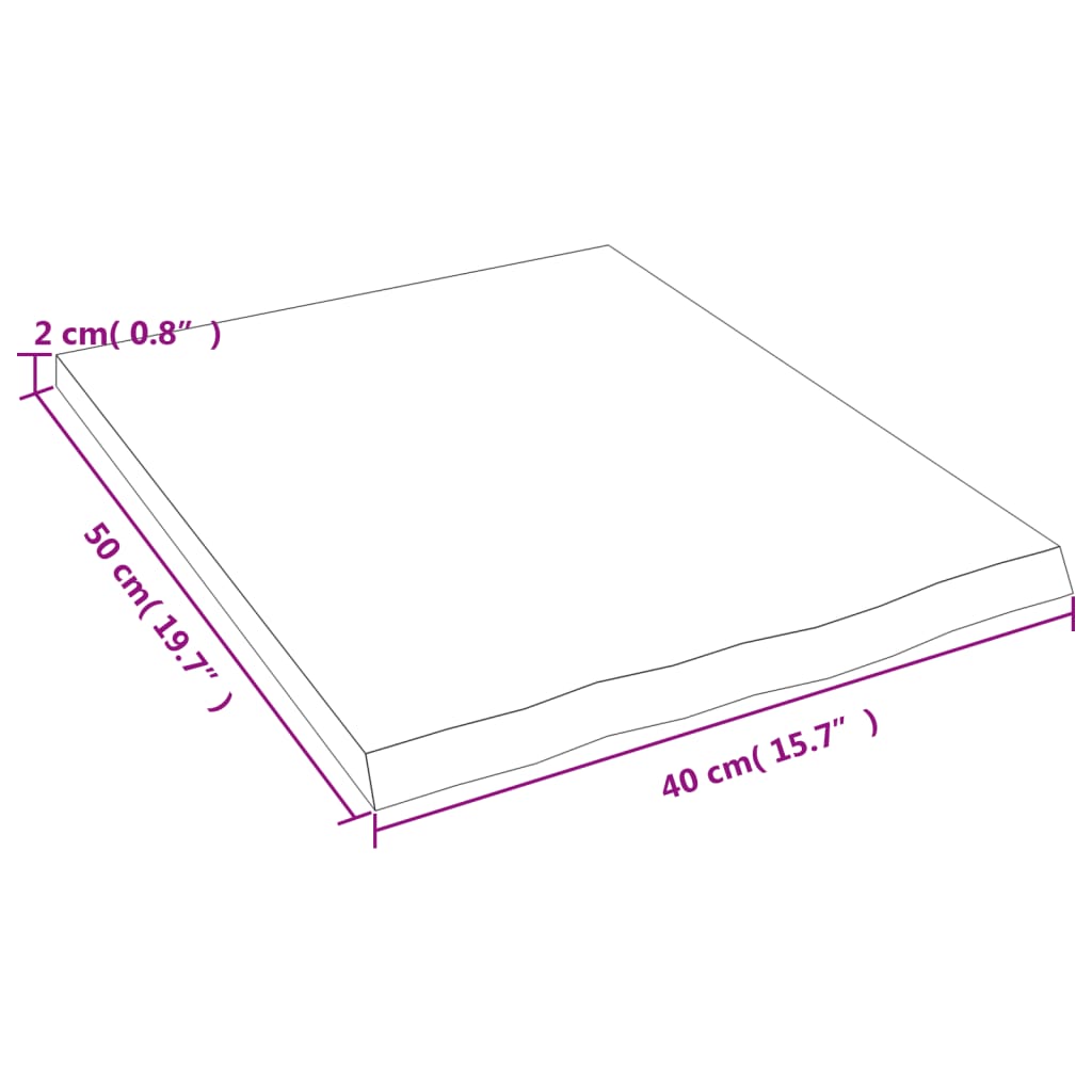 vidaXL Bancada p/ WC 40x50x2 cm madeira tratada castanho-escuro