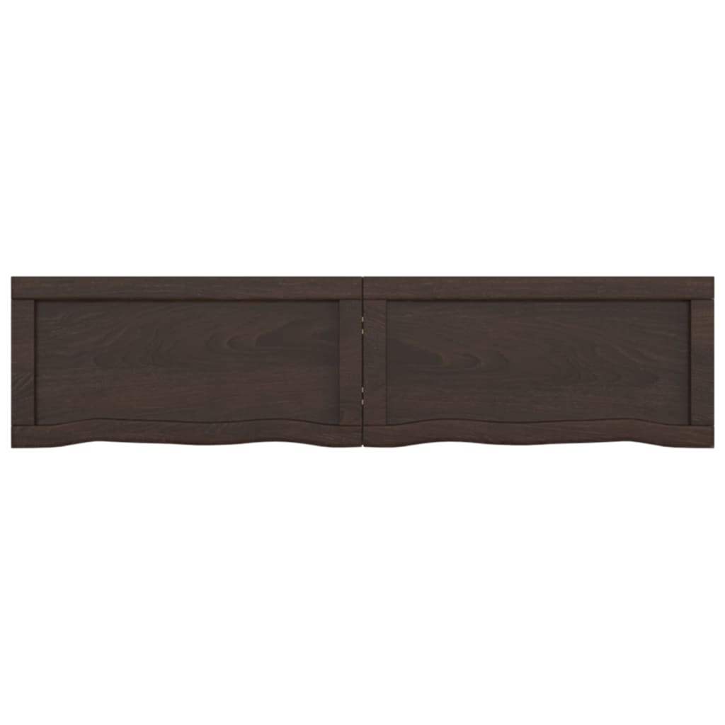 vidaXL Bancada p/ WC 120x30x(2-6)cm madeira tratada maciça castanho