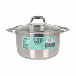 Quttin|Panela com Tampa de Vidro Quttin Caesar Aço ø 26 x 15,5 cm (2 Unidades)