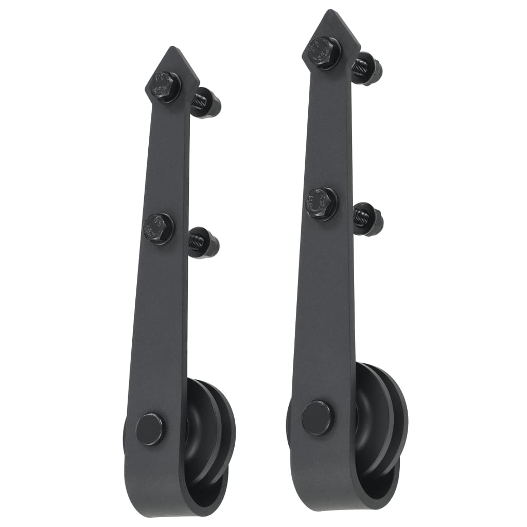 vidaXL Kit de ferragens para porta deslizante 183 cm aço preto