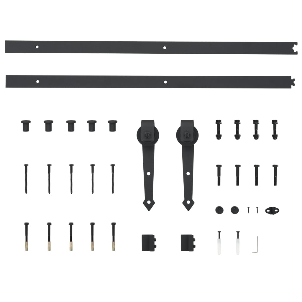 vidaXL Kit de ferragens para porta deslizante 183 cm aço preto