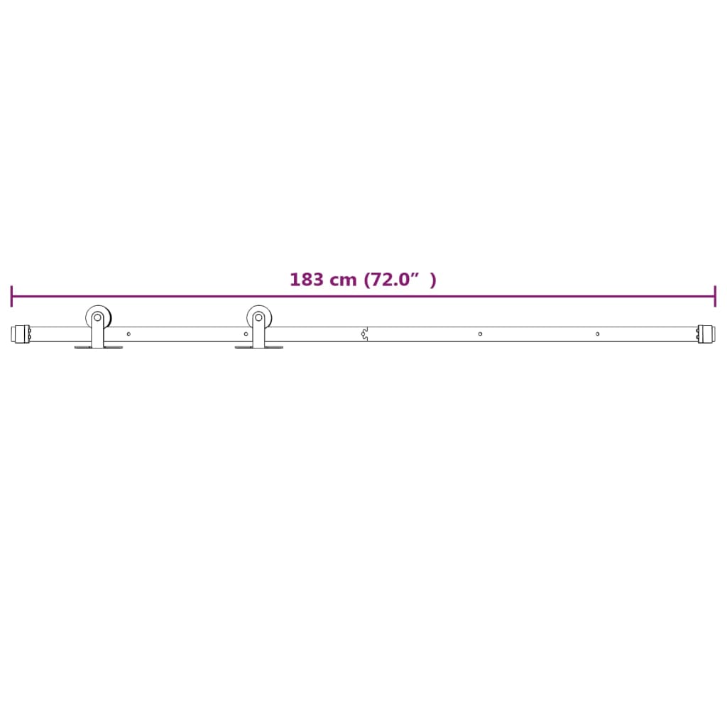 vidaXL Kit de ferragens para porta deslizante 183 cm aço branco