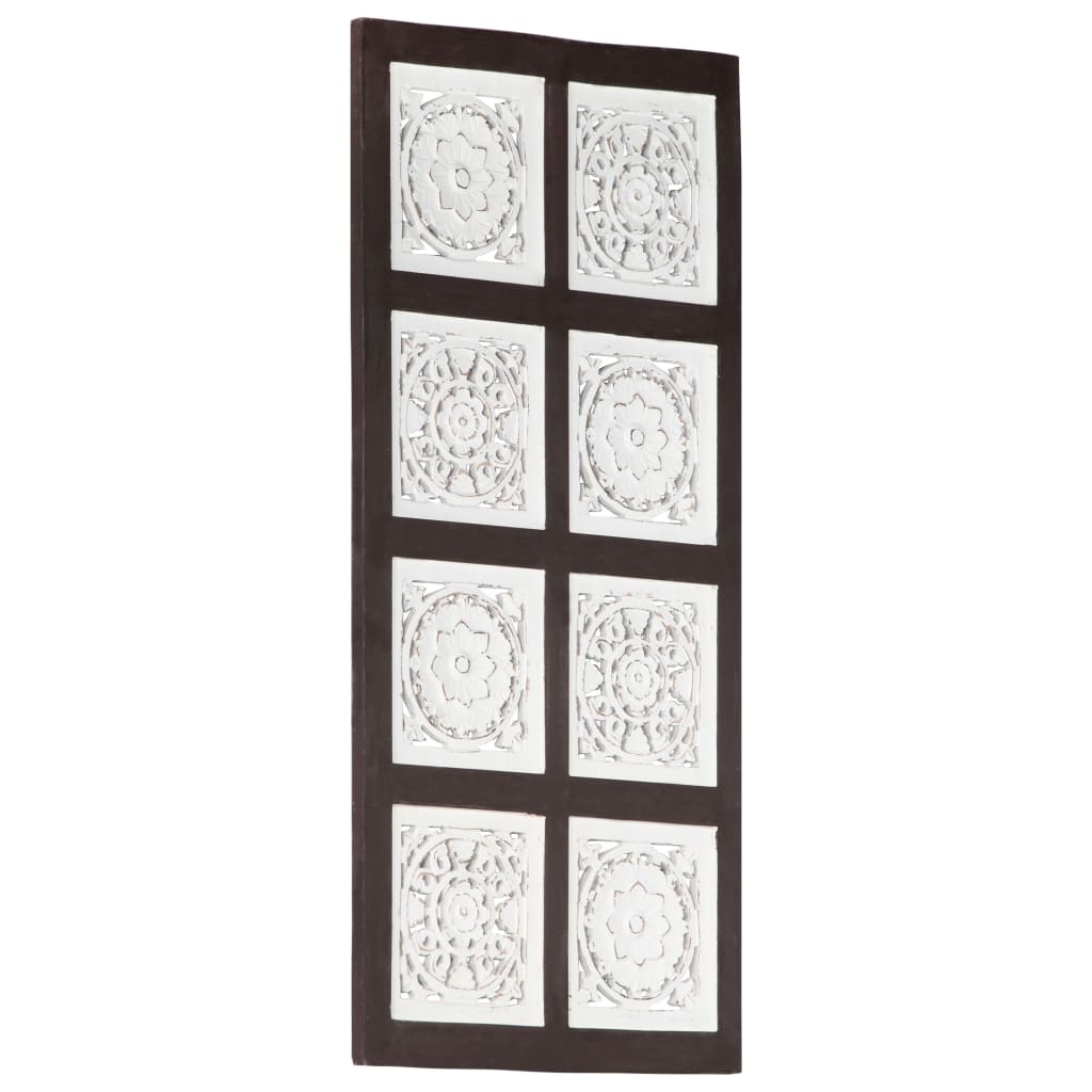 vidaXL Painel parede esculpido à mão MDF 40x80x1,5 cm castanho/branco