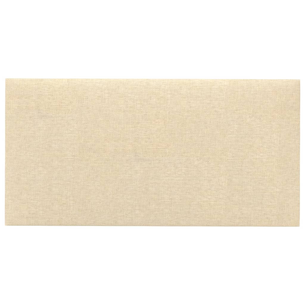 vidaXL Painel de parede 12 pcs 30x15 cm tecido 0,54 m² cor creme