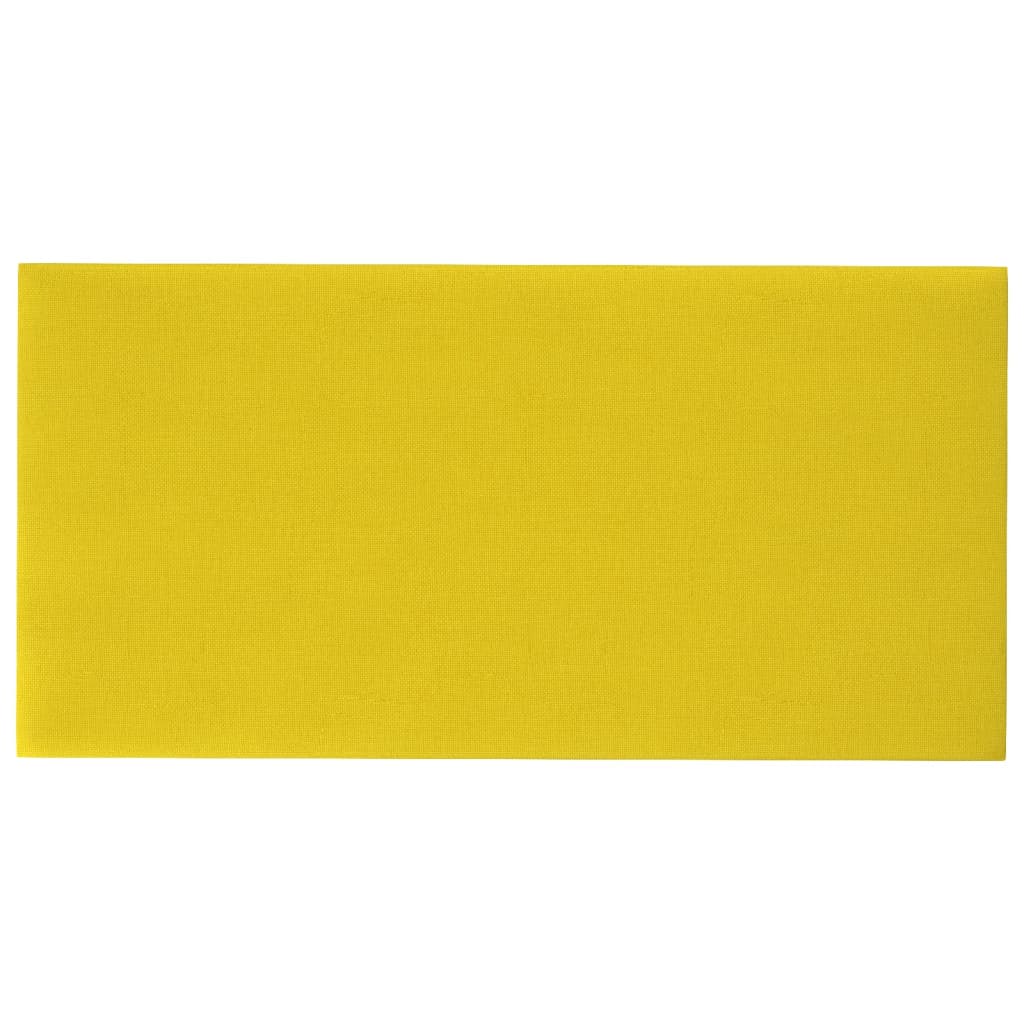 vidaXL Painel de parede 12 pcs 60x30 cm tecido 2,16 m² amarelo-claro