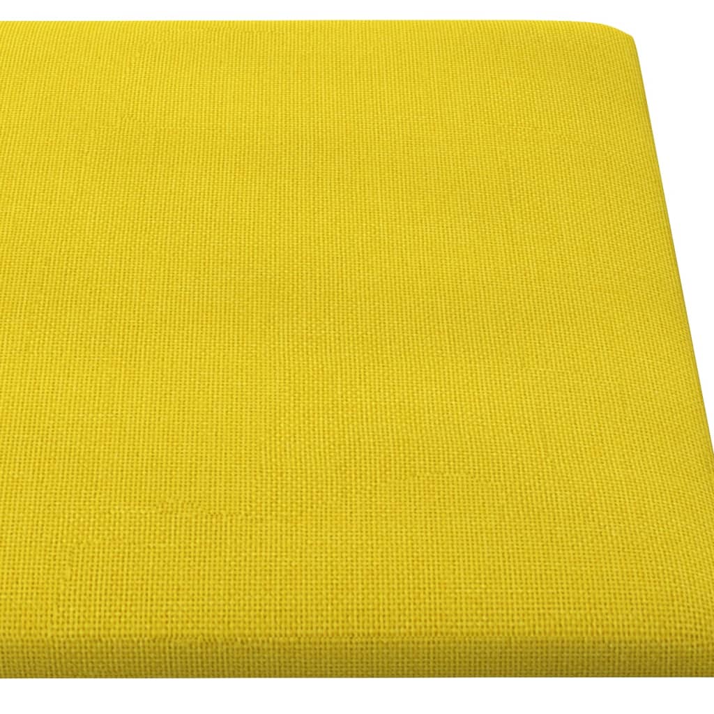 vidaXL Painel de parede 12 pcs 60x30 cm tecido 2,16 m² amarelo-claro