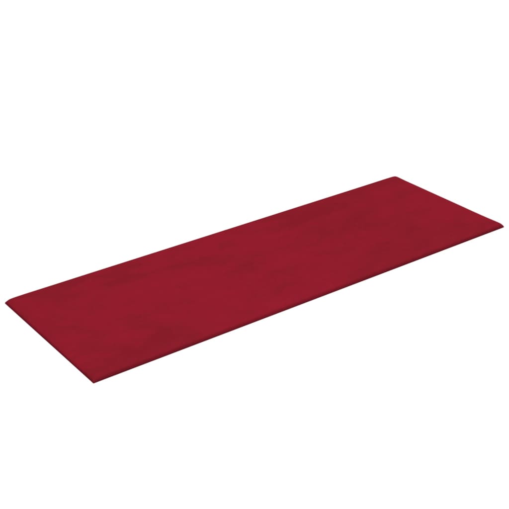 vidaXL Painel de parede 12 pcs 90x30 cm veludo 3,24 m² vermelho tinto