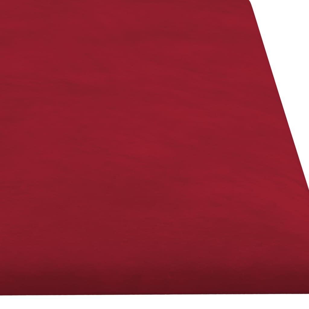 vidaXL Painel parede 12 pcs 60x15 cm veludo 1,08 m² vermelho tinto