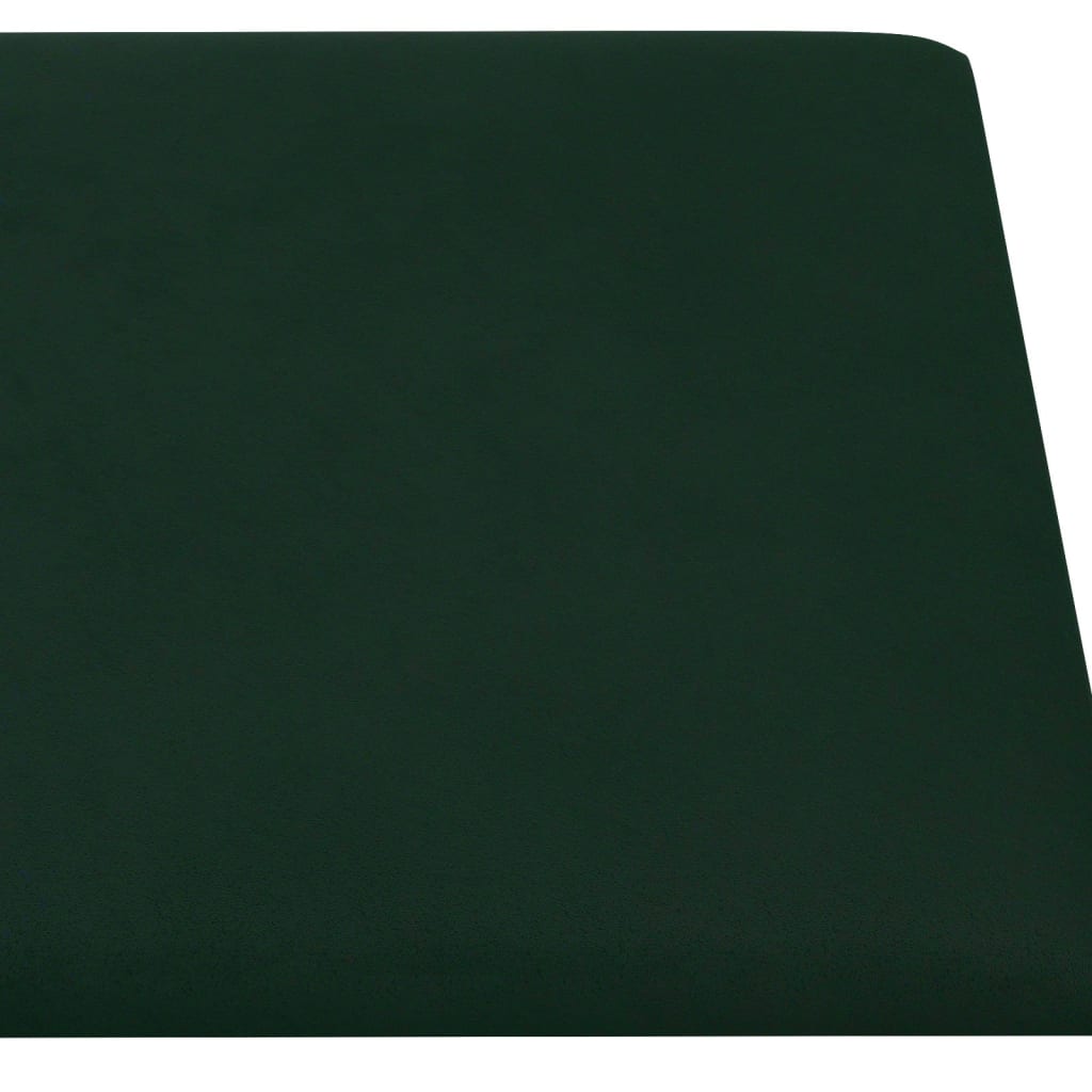 vidaXL Painel de parede 12 pcs 30x15 cm veludo 0,54 m² verde-escuro