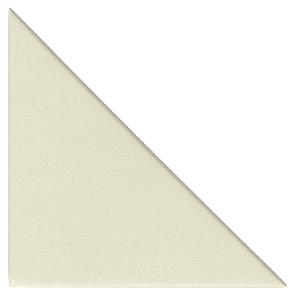 vidaXL Painel de parede 12 pcs 30x30 cm couro artificial 0,54 m² creme