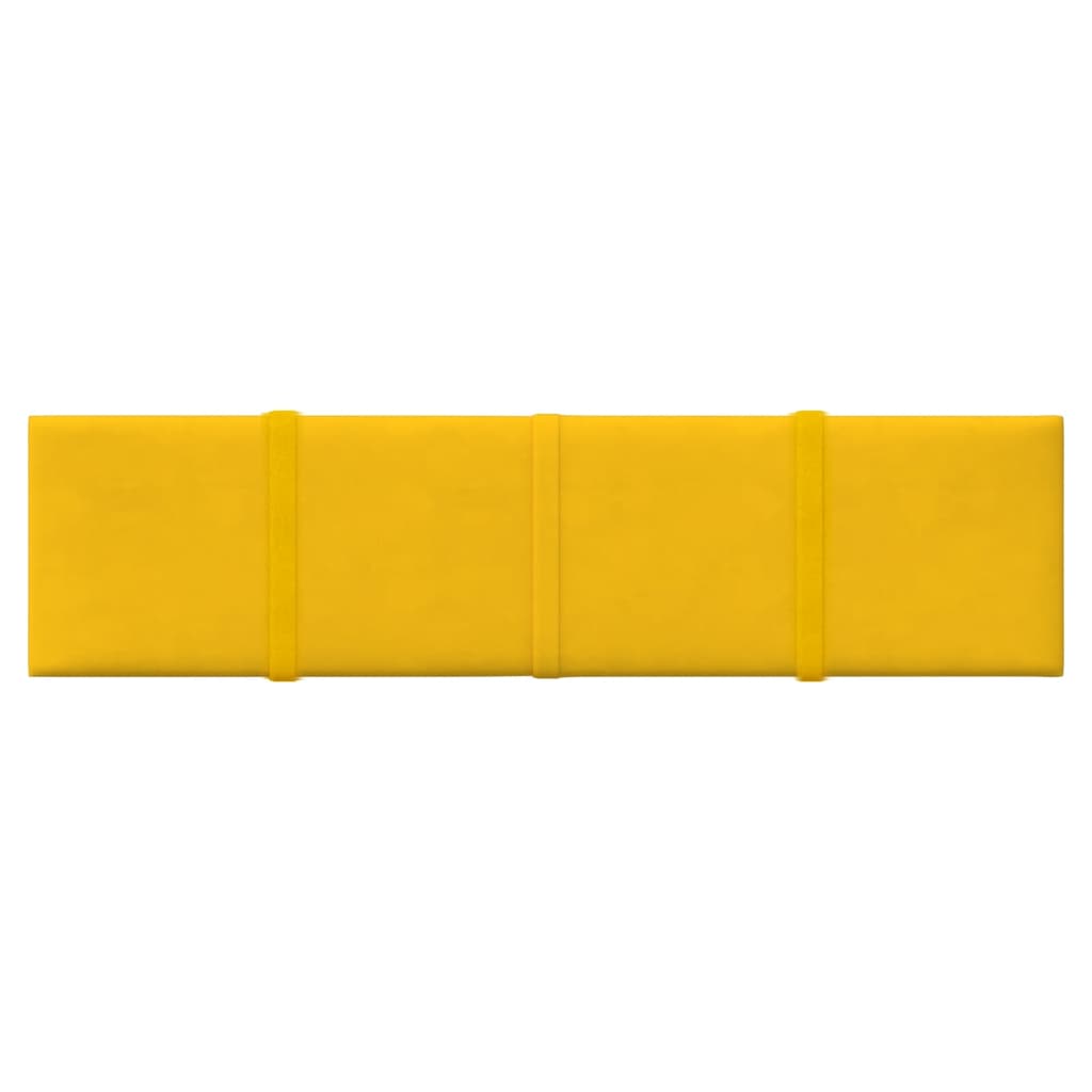 vidaXL Painel de parede 12 pcs 60x15 cm veludo 1,08 m² amarelo