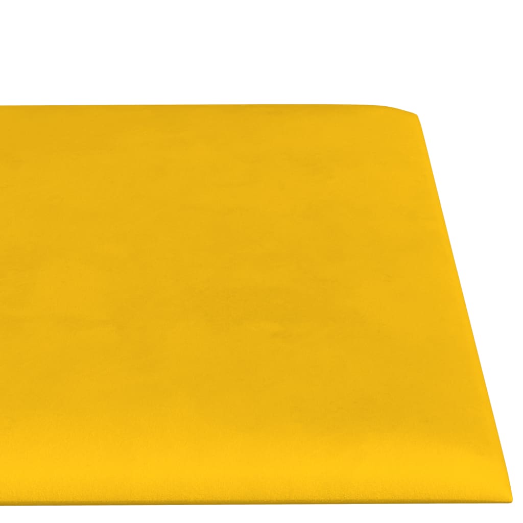 vidaXL Painel de parede 12 pcs 60x15 cm veludo 1,08 m² amarelo