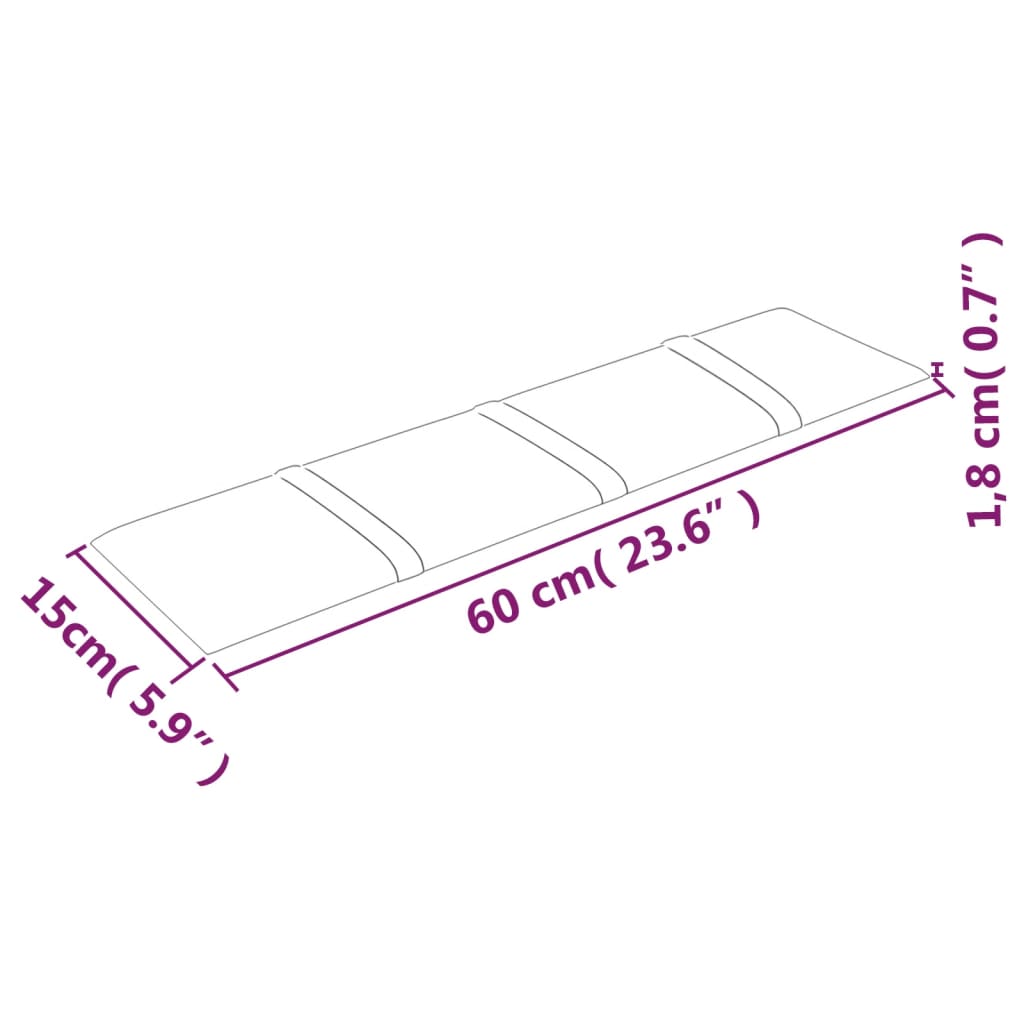 vidaXL Painel de parede 12 pcs 60x15 cm veludo 1,08 m² amarelo