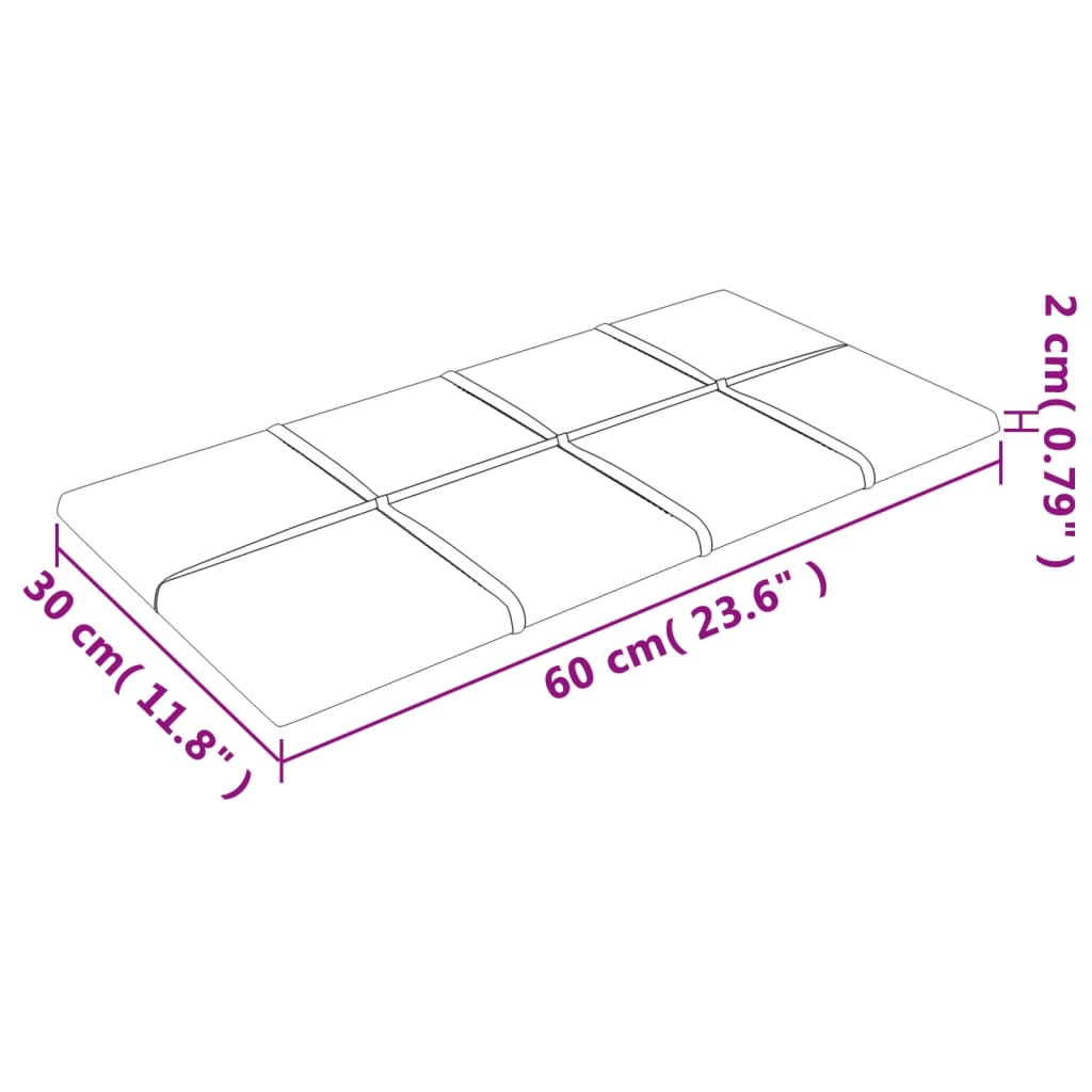 vidaXL Painel de parede 12 pcs 60x30 cmtecido 2,16 m² cor cinza-escuro