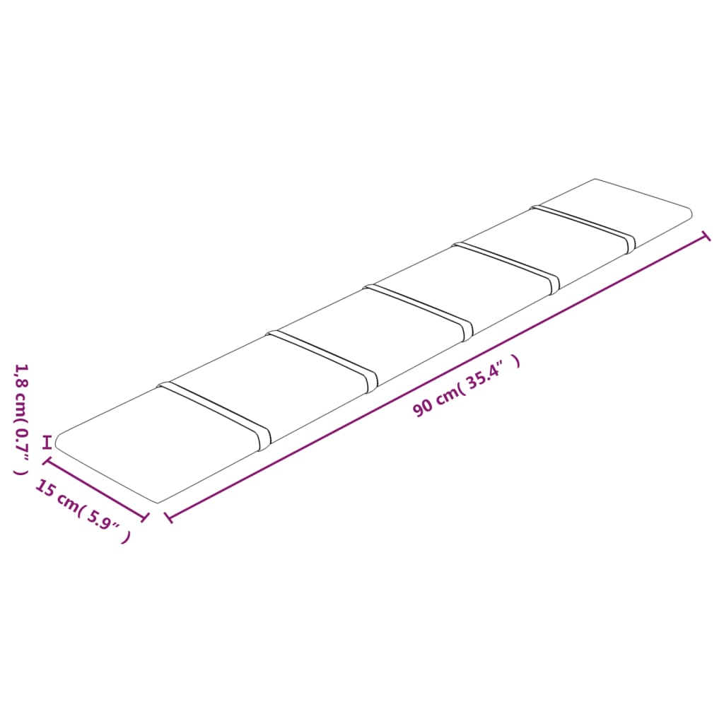 vidaXL Painel de parede 12 pcs 90x15 cm veludo 1,62m² cor cinza-escuro