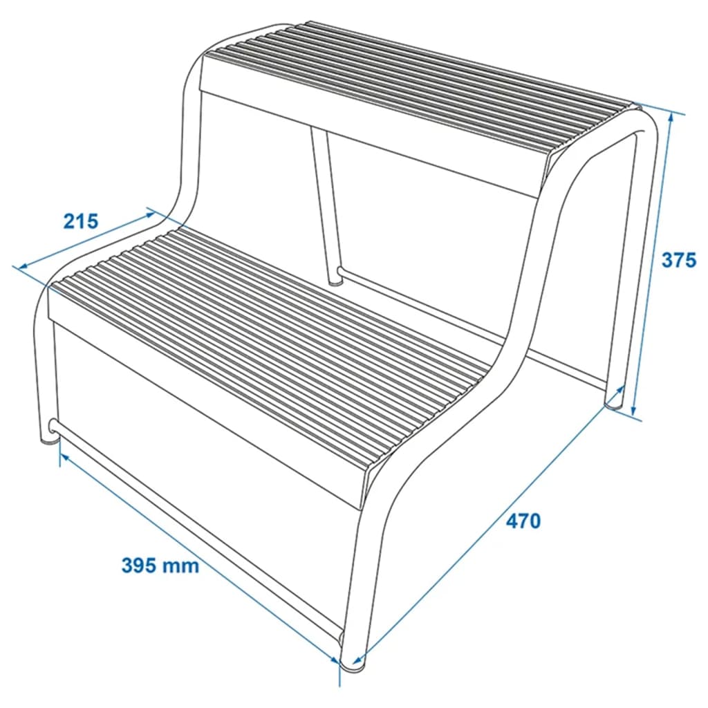 ProPlus Degrau duplo dobrável p/ caravanas/autocaravanas preto 360822