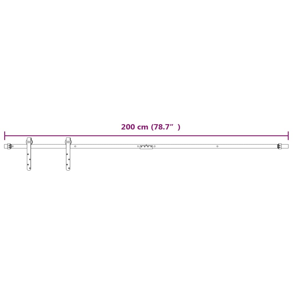 vidaXL Mini kit para armário deslizante aço carbono 200 cm branco