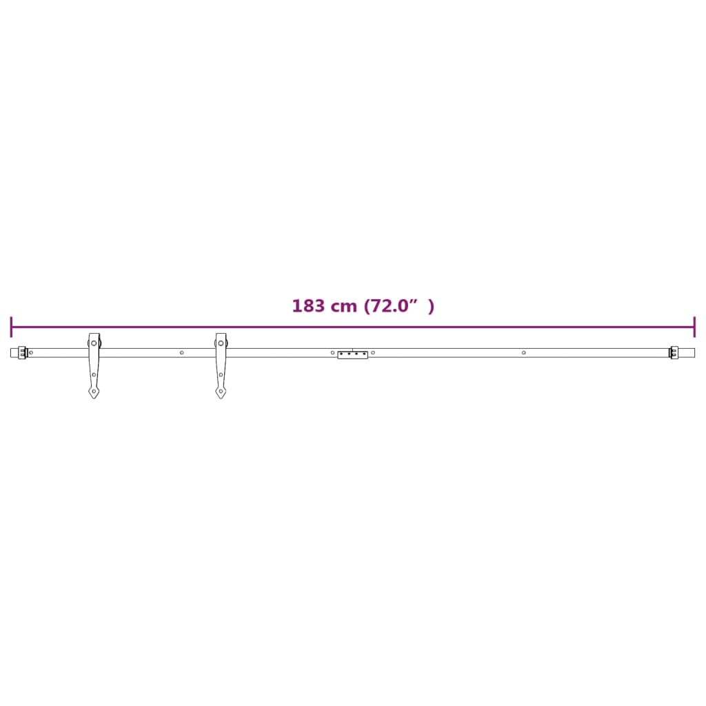 vidaXL Mini kit para armário deslizante aço carbono 183 cm branco