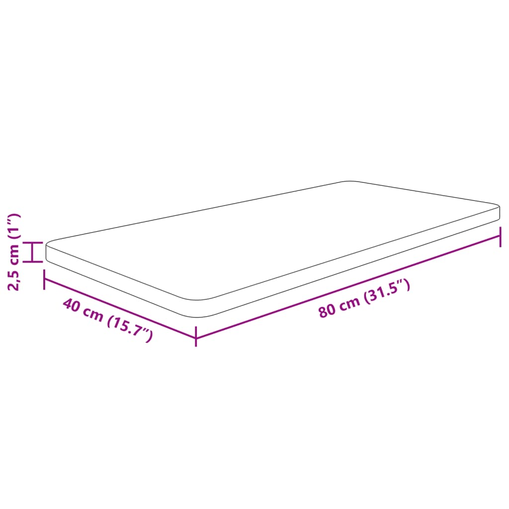 vidaXL Bancada p/ WC 80x40x2,5 cm madeira tratada castanho-escuro