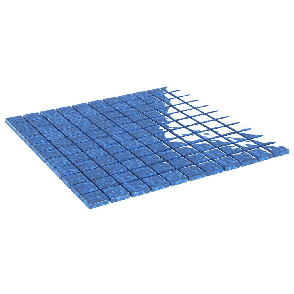 vidaXL Ladrilhos de mosaico 11 pcs 30x30 cm vidro azul