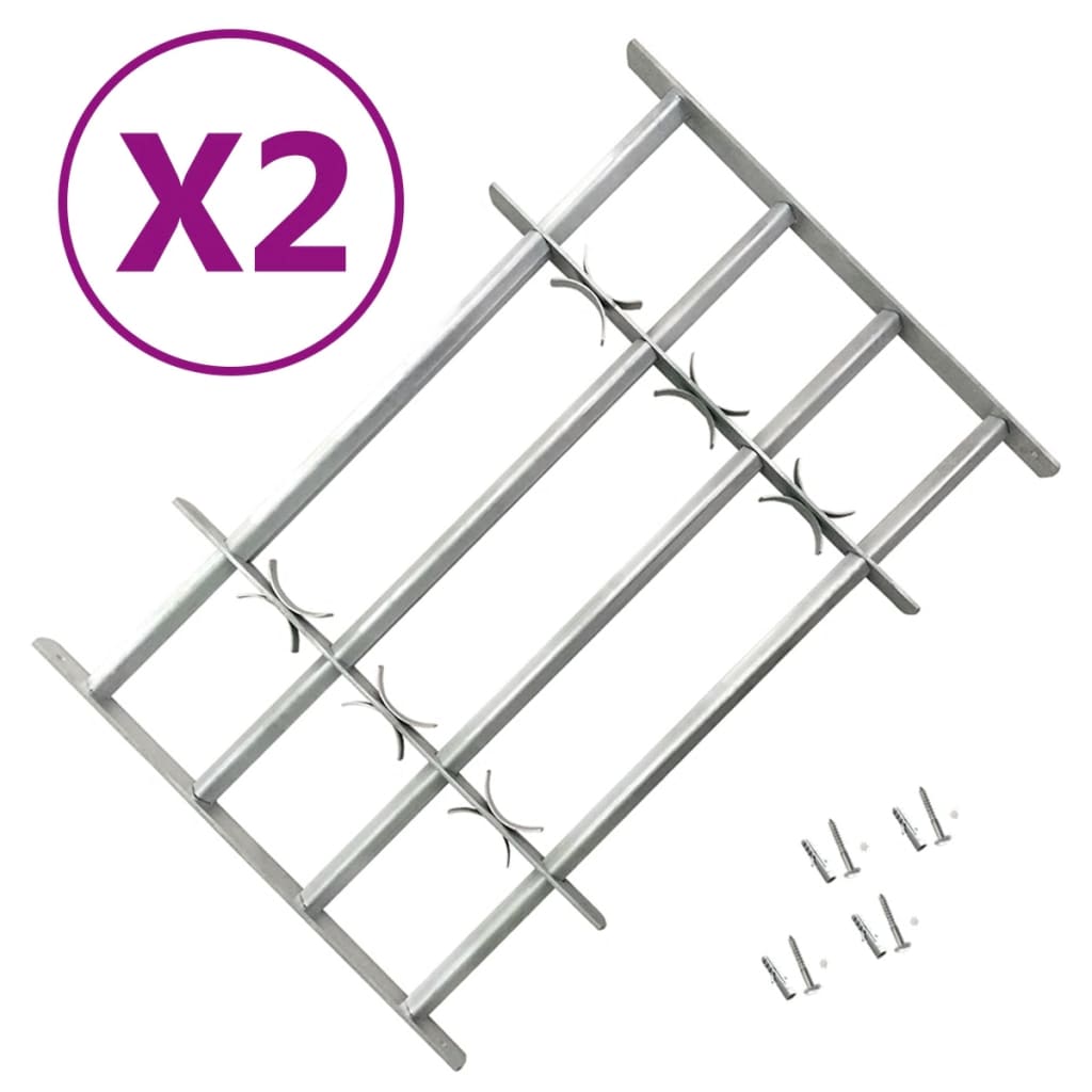 vidaXL Grades de segurança ajustáveis para janelas 2 pcs 1000-1500 mm