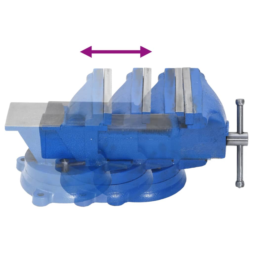 vidaXL Torno para bancada 100 mm ferro fundido azul