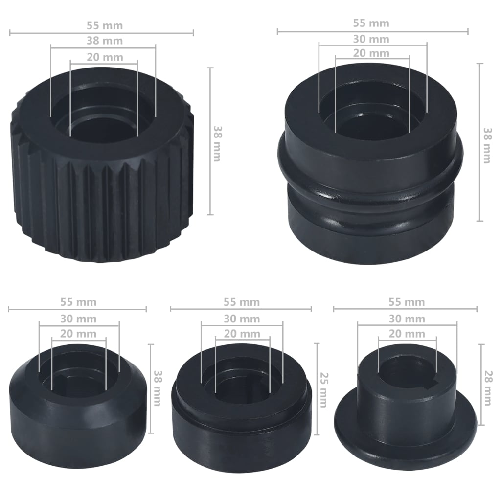 vidaXL Porcas de flange para máquina curvadora de tubos 12 pcs aço