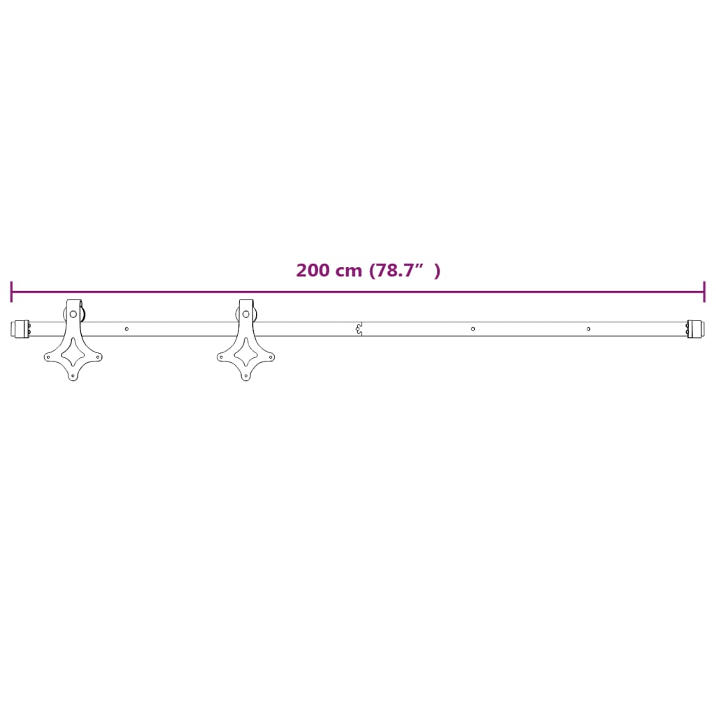 vidaXL Kit de ferragens para porta deslizante 200 cm aço branco