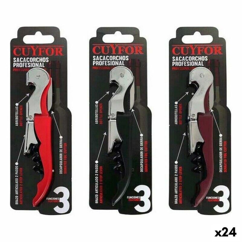 Cuyfor|Saca-rolhas com corta selos e abre garrafas Cuyfor 8423607130017 12,5 x 2,5 cm (24 Unidades) (12,5 x 2,5 cm)
