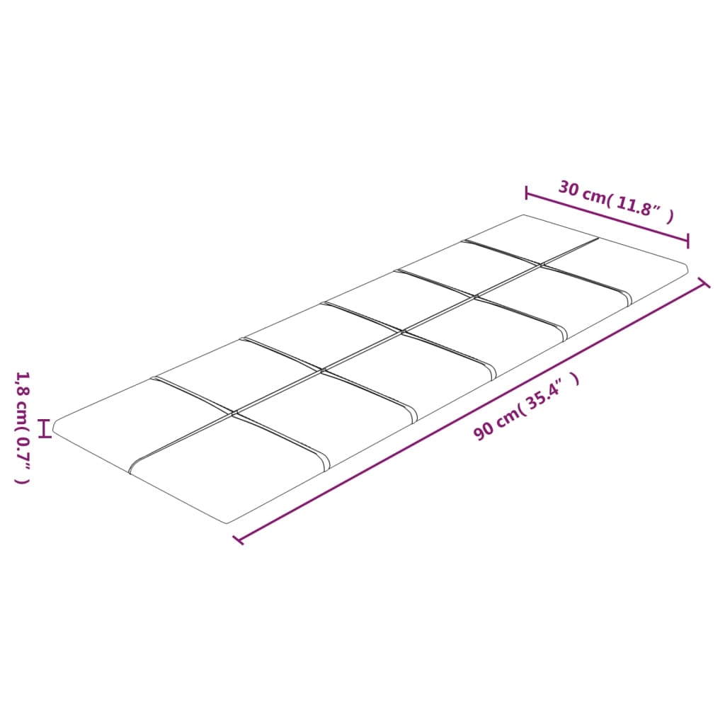 vidaXL Painel de parede 12 pcs 90x30 cm veludo 3,24 m² castanho