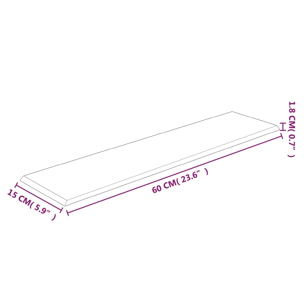 vidaXL Painel de parede 12 pcs 60x15 cm tecido 1,08 m² roxo