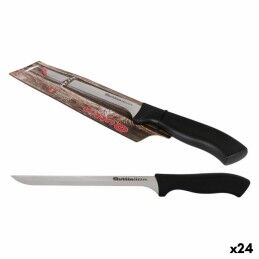 Quttin|Conjunto de Facas Quttin Nero Preto Prateado 3 Peças (12 Unidades)
