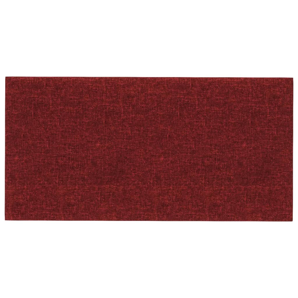 vidaXL Painel de parede 12 pcs 30x15 cm tecido 0,54 m² vermelho tinto