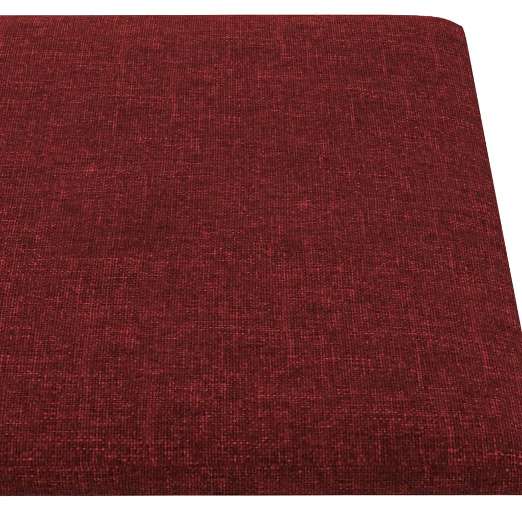 vidaXL Painel de parede 12 pcs 30x15 cm tecido 0,54 m² vermelho tinto